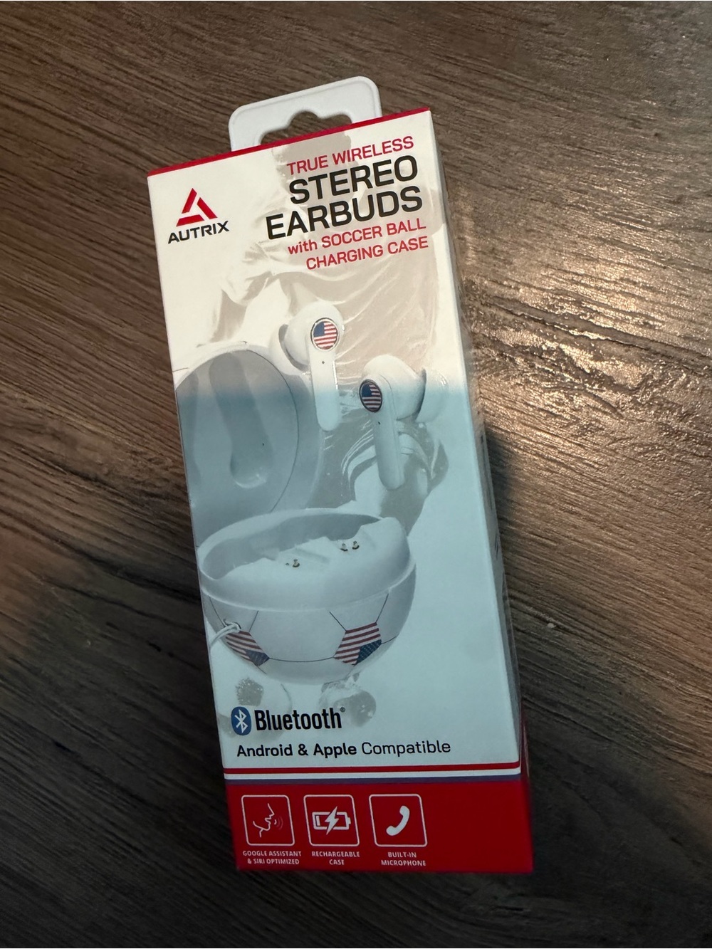 Autrix True Wireless Stereo Earbuds With USA Soccer Ball Charging Case